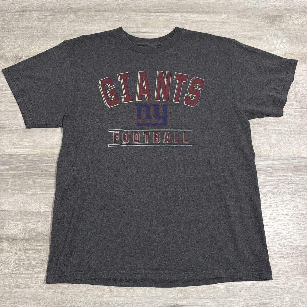 New York Giants Shirt Men’s Large Gray NFL Football NY Logo Big Blue